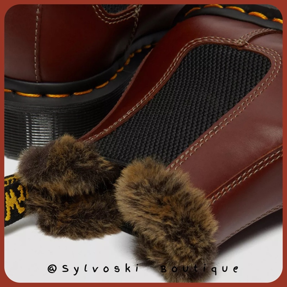 🔥DR MARTENS 2976 LEONORE FAUX FUR LINED CHELSEA BOOTS NWT - Picture 8 of 16
